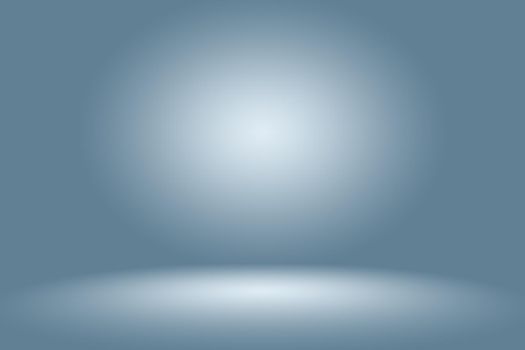 Gradient Blue abstract background. Smooth Dark blue with Black vignette Studio