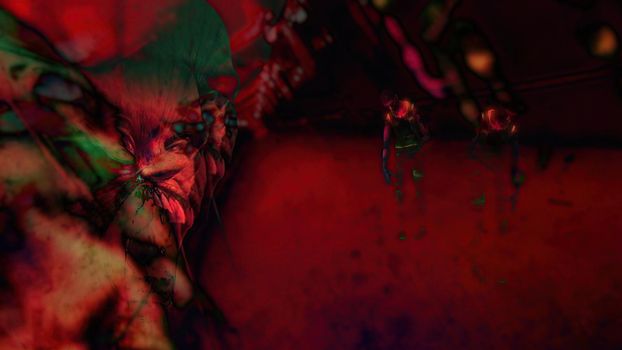 3d illustration - Horror Zombie With scary Effects