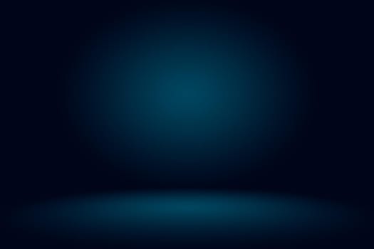 Gradient Blue abstract background. Smooth Dark blue with Black vignette Studio