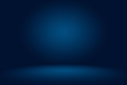 Gradient Blue abstract background. Smooth Dark blue with Black vignette Studio