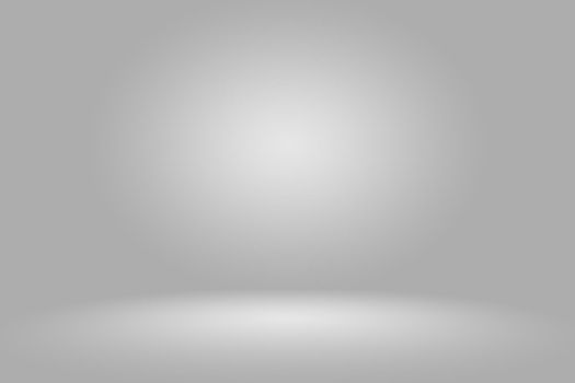 Abstract Empty Dark White Grey gradient with Black solid vignette lighting Studio wall and floor background well use as backdrop. Background empty white room with space for your text and picture.