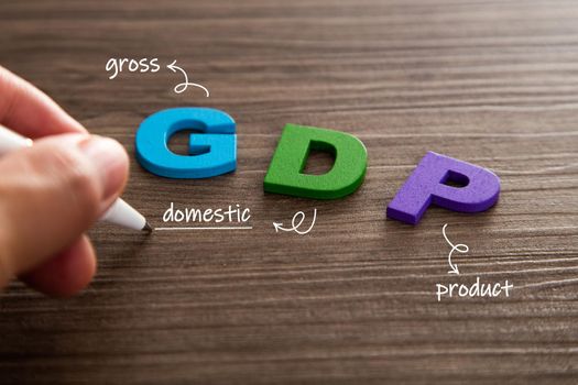 Concept words 'Gross Domestic Product'. Gross Domestic Product word made of wooden letters