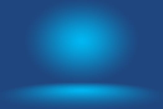 Gradient Blue abstract background. Smooth Dark blue with Black vignette Studio