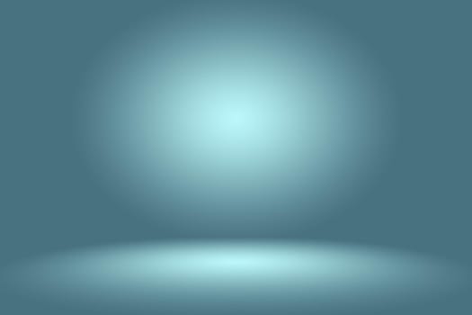 Gradient Blue abstract background. Smooth Dark blue with Black vignette Studio