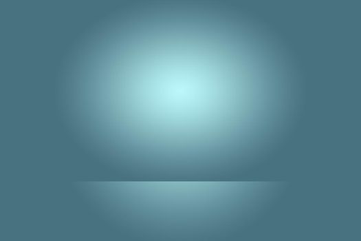 Abstract studio background texture of light blue and gray gradient wall, flat floor. for product