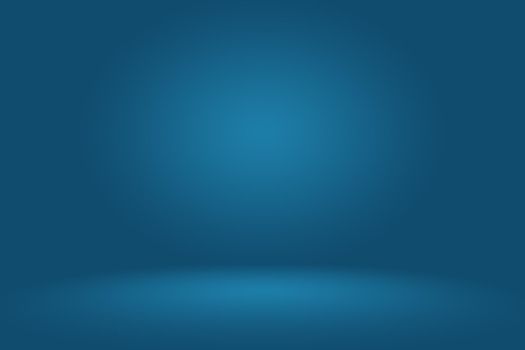 Gradient Blue abstract background. Smooth Dark blue with Black vignette Studio