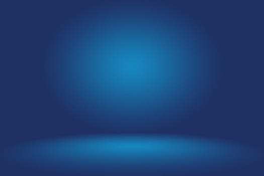 Gradient Blue abstract background. Smooth Dark blue with Black vignette Studio