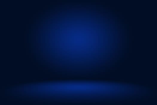 Gradient Blue abstract background. Smooth Dark blue with Black vignette Studio