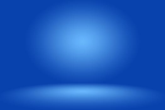 Gradient Blue abstract background. Smooth Dark blue with Black vignette Studio