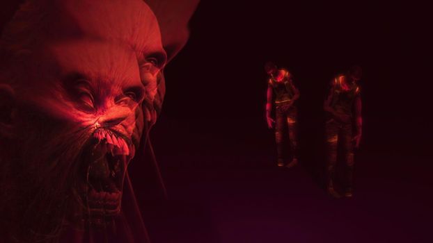 3d illustration - Horror Zombie With scary Effects