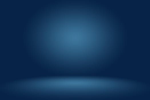 Gradient Blue abstract background. Smooth Dark blue with Black vignette Studio