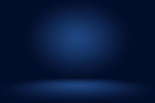 Gradient Blue abstract background. Smooth Dark blue with Black vignette Studio