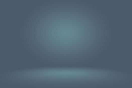 Gradient Blue abstract background. Smooth Dark blue with Black vignette Studio