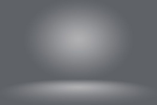 Abstract Empty Dark White Grey gradient with Black solid vignette lighting Studio wall and floor background well use as backdrop. Background empty white room with space for your text and picture.