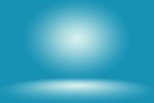 Gradient Blue abstract background. Smooth Dark blue with Black vignette Studio