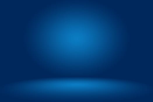 Gradient Blue abstract background. Smooth Dark blue with Black vignette Studio