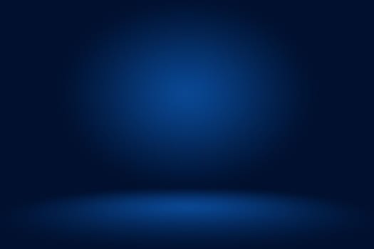 Gradient Blue abstract background. Smooth Dark blue with Black vignette Studio