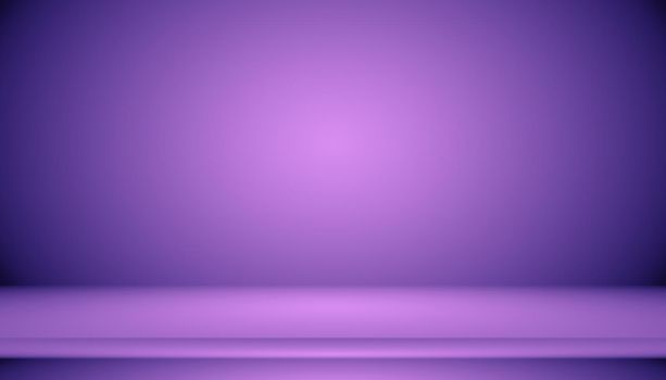 Studio Background Concept - Dark Gradient purple studio room background for product