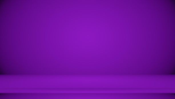 Studio Background Concept - Dark Gradient purple studio room background for product