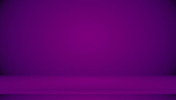 Studio Background Concept - Dark Gradient purple studio room background for product