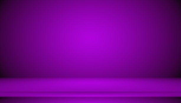 Studio Background Concept - Dark Gradient purple studio room background for product