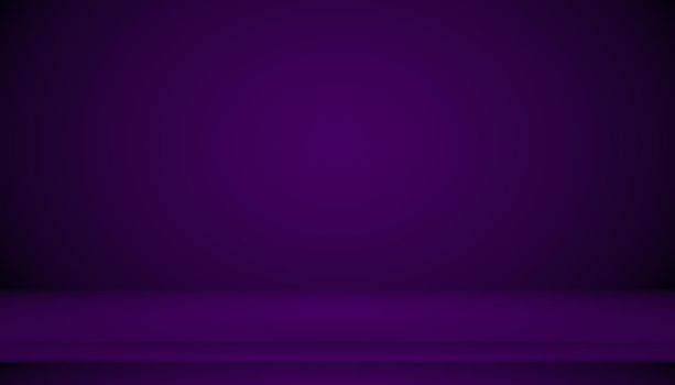 Studio Background Concept - Dark Gradient purple studio room background for product