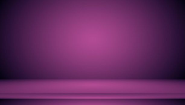 Studio Background Concept - Dark Gradient purple studio room background for product