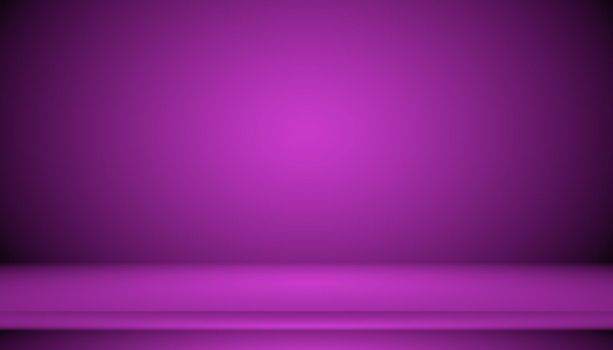 Studio Background Concept - Dark Gradient purple studio room background for product