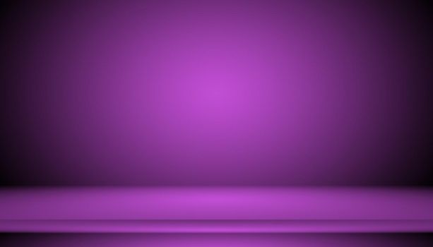 Studio Background Concept - Dark Gradient purple studio room background for product