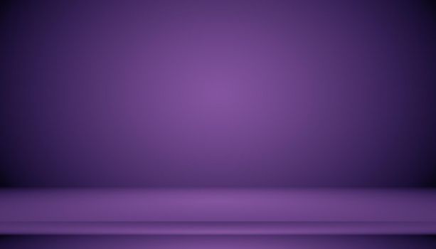 Studio Background Concept - Dark Gradient purple studio room background for product