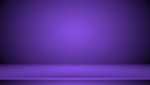 Studio Background Concept - Dark Gradient purple studio room background for product