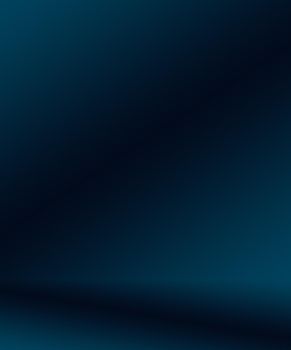 Gradient Blue abstract background. Smooth Dark blue with Black vignette Studio.