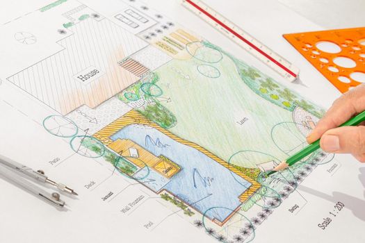 Landscape Architect design water garden plans for backyard