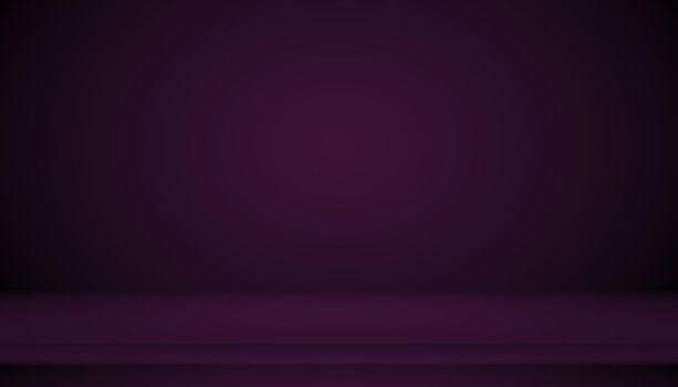 Studio Background Concept - Dark Gradient purple studio room background for product