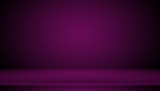 Studio Background Concept - Dark Gradient purple studio room background for product