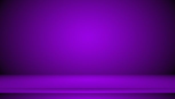 Studio Background Concept - Dark Gradient purple studio room background for product