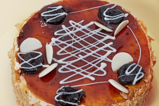 caramel chocolate cake with prunes