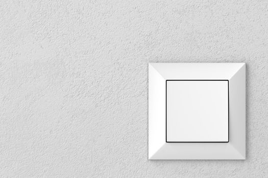 White light switch on the wall, front view