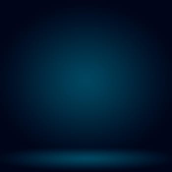 Abstract Luxury gradient Blue background. Smooth Dark blue with Black vignette Studio Banner