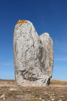 Menhir Beg Er Goalennec, Quiberon, department Morbihan in Brittany, France