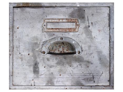 Old, used and damaged drawer isolated on background