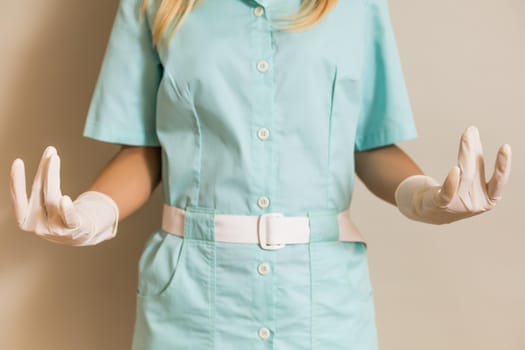 Image of medical nurse meditating.