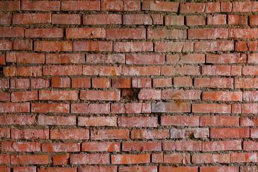 flat red brick wall full frame background and texture