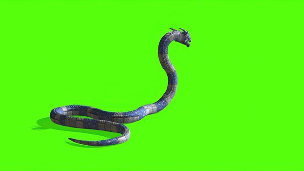 3d illustration - Snake on a Green Screen - background