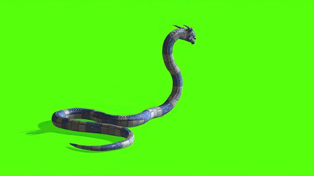 3d illustration - Snake on a Green Screen - background