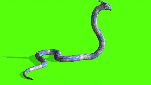 3d illustration - Snake on a Green Screen - background