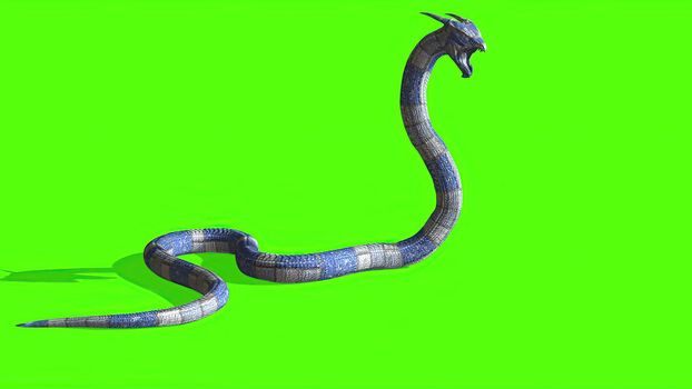 3d illustration - Snake on a Green Screen - background