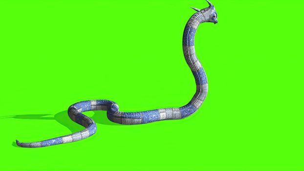 3d illustration - Snake on a Green Screen - background