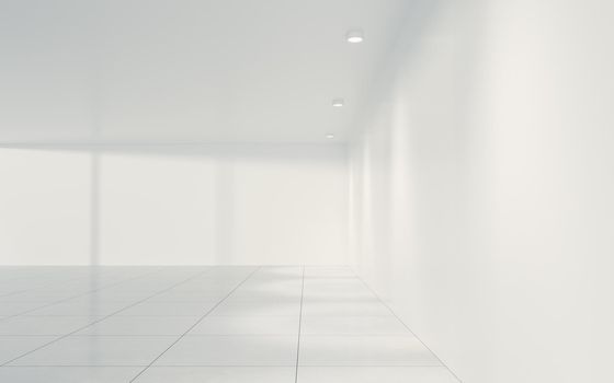 The white empty room, 3d rendering. Computer digital drawing.