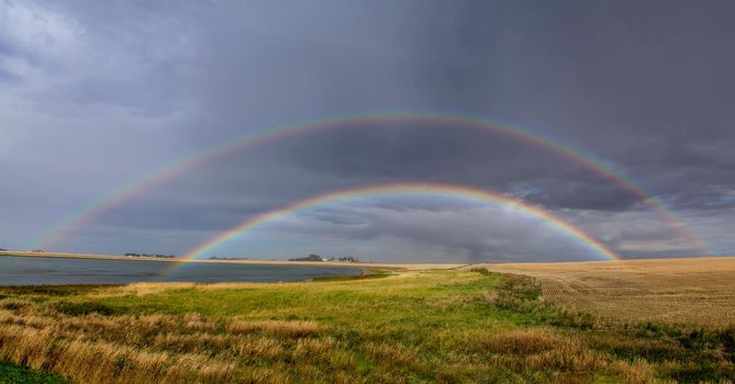Prairie Rainbow in Saskatchewan Canada Beautiful Scene